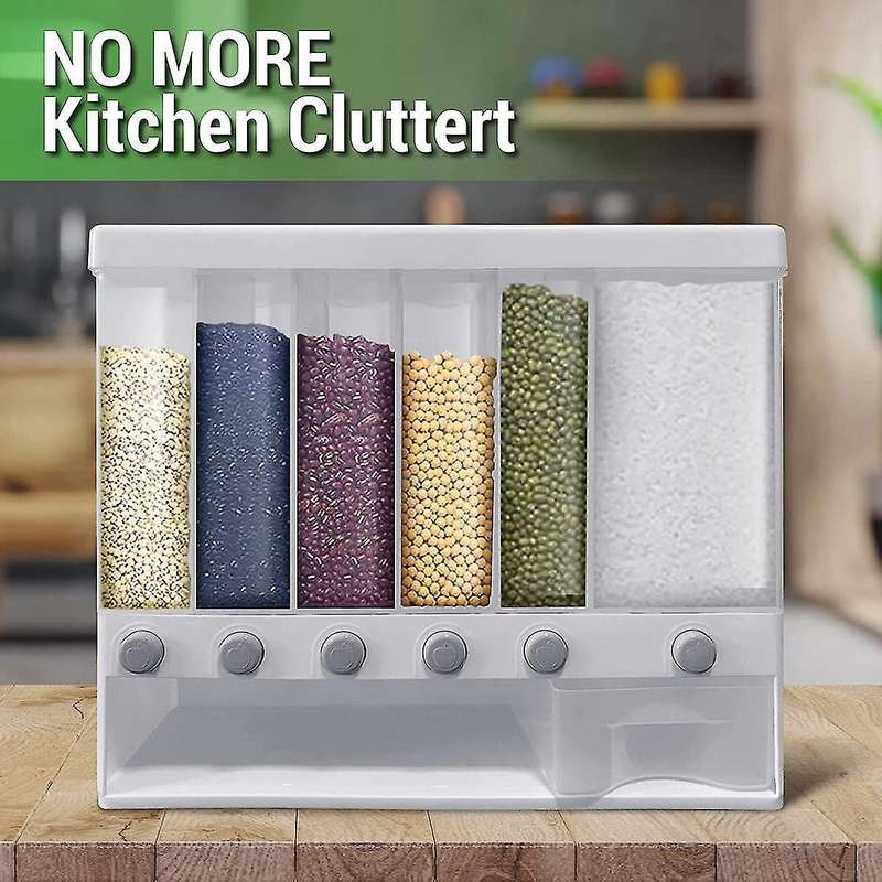 Dry Food Dispenser Container-rice Dispenser 22 Pounds Pantry & Bucket (white)