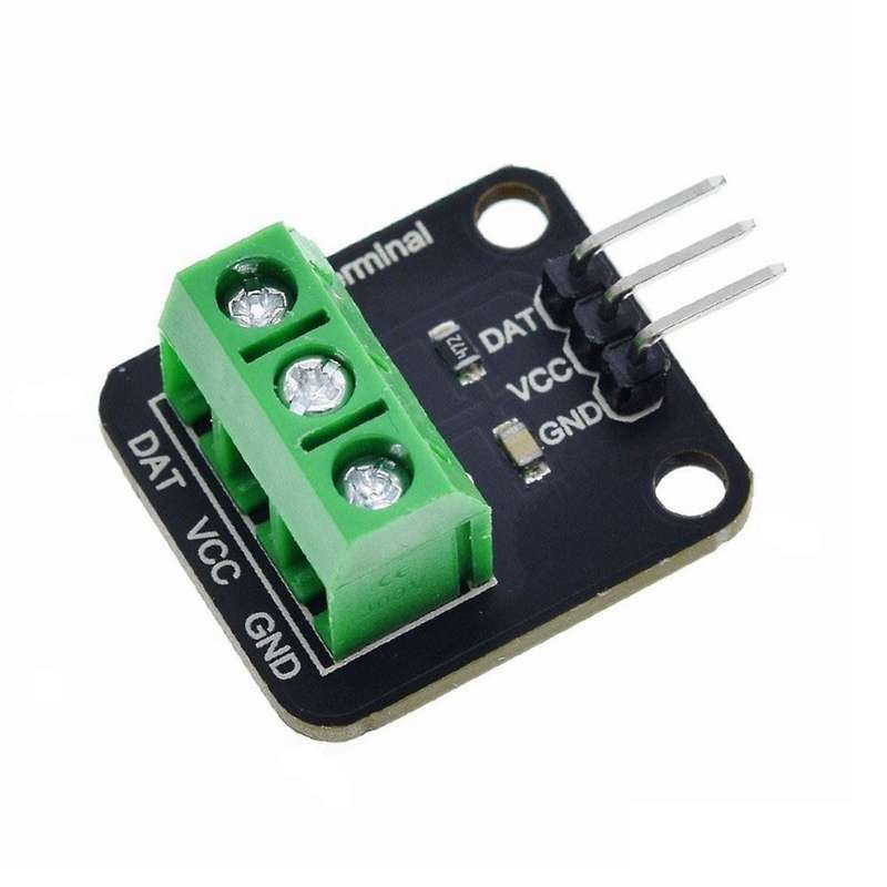 DS18B20 Temperature Sensor Module Kit Waterproof 100CM Digital Sensor Cable Probe Terminal Adapter