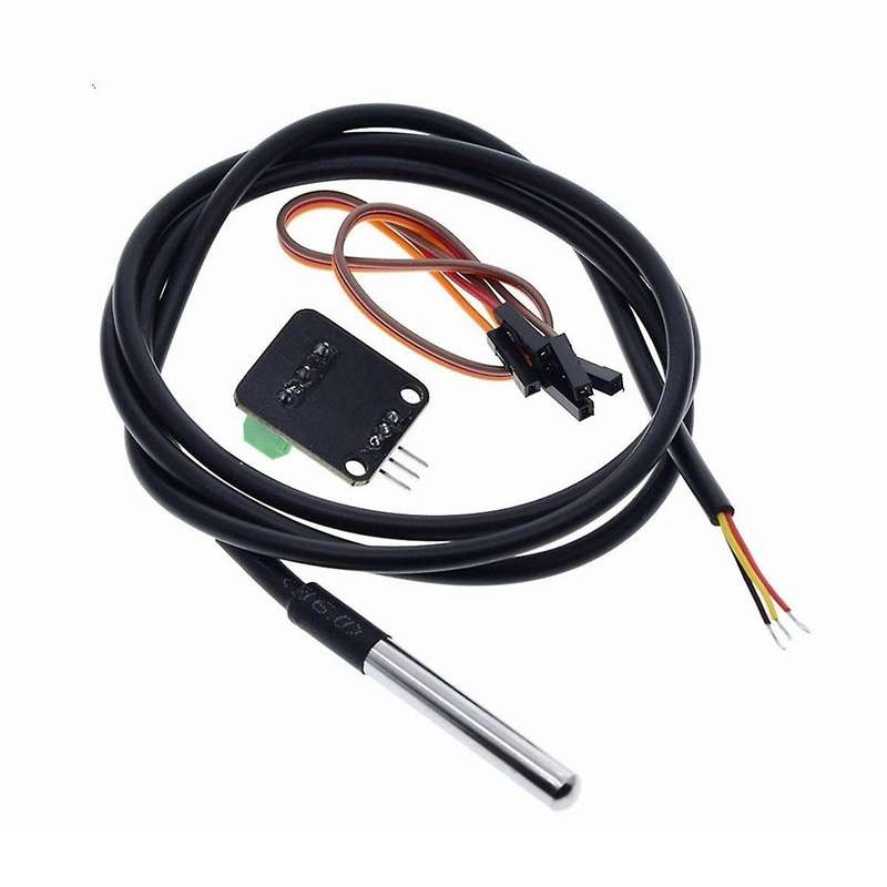DS18B20 Temperature Sensor Module Kit Waterproof 100CM Digital Sensor Cable Probe Terminal Adapter