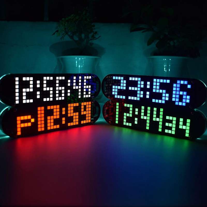 DS3231 Diy Clock Kit 4 Digital Tube Green Led Time Week Temperature Date Display with Clear Case Cov