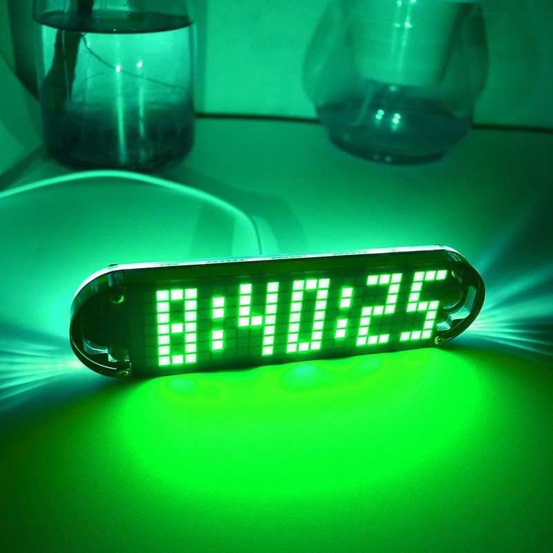 DS3231 Diy Clock Kit 4 Digital Tube Green Led Time Week Temperature Date Display with Clear Case Cov