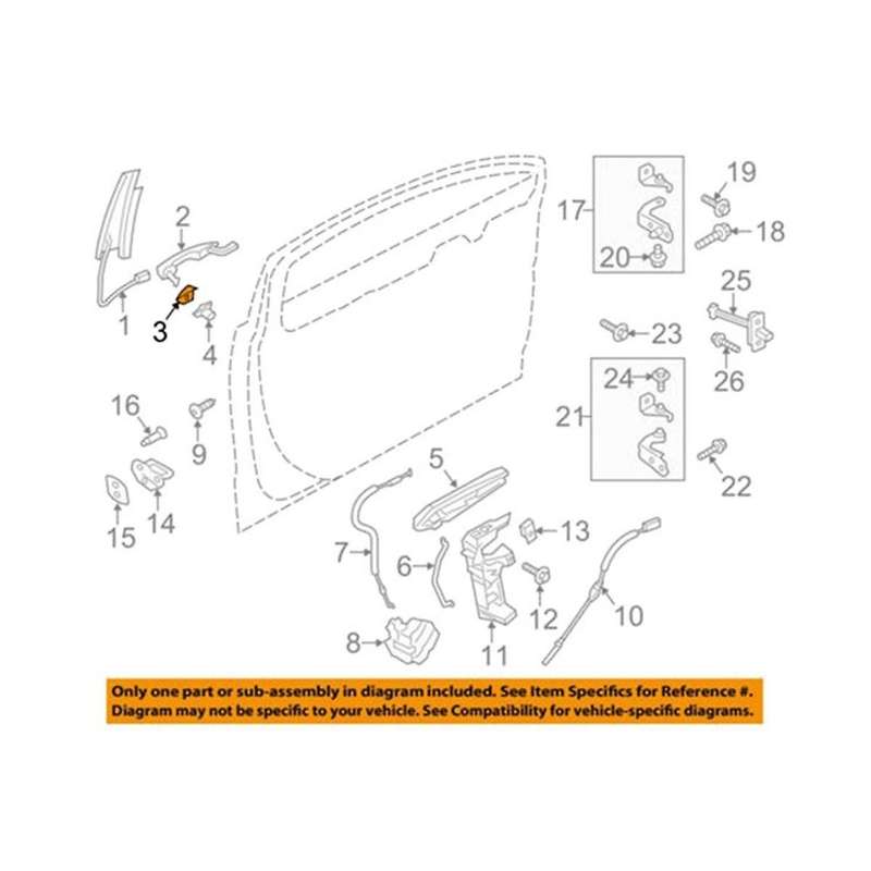 DS7Z-54218A15-DC Car Front Left Door Handle Lock Bezel Cover Cap Fit for Edge 2015-2020 Glossy Black