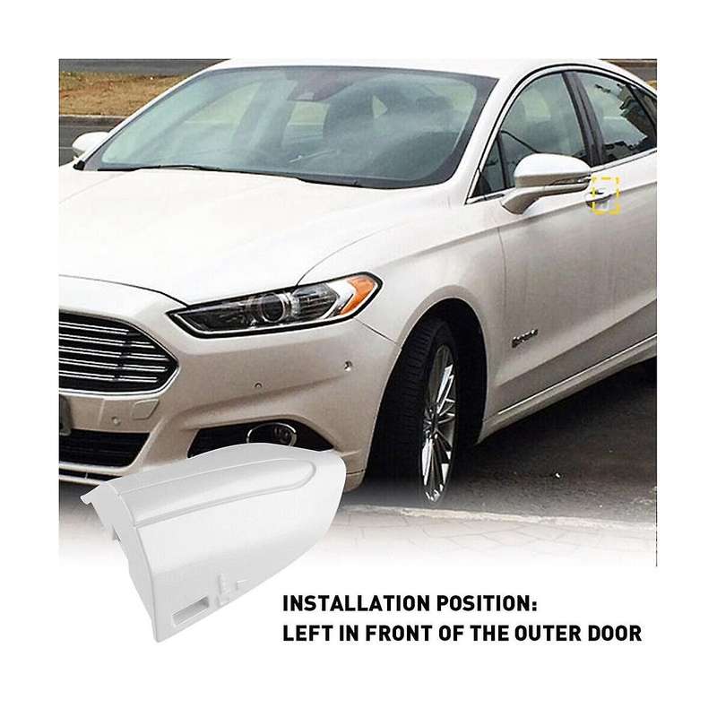DS7Z-54218A15-DC Car Front Left Door Handle Lock Bezel Cover for Edge 2015-2020 Pearl White