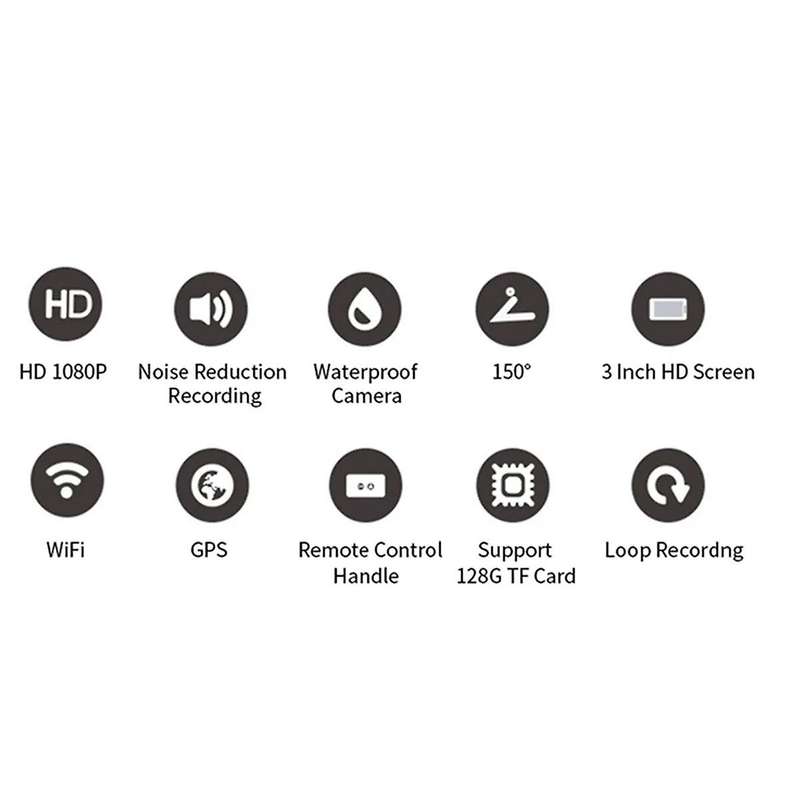 Dual 1080P Motorcycle DVR Waterproof Moto Camera WiFi No GPS Dash Cam Front Rear Driving Video Recor