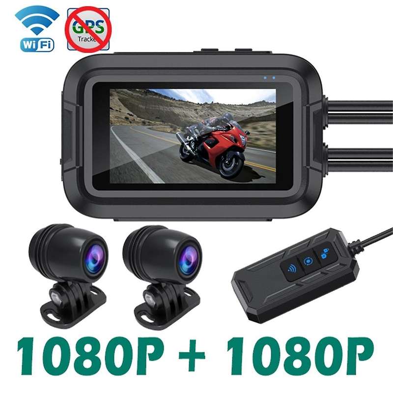 Dual 1080P Motorcycle DVR Waterproof Moto Camera WiFi No GPS Dash Cam Front Rear Driving Video Recor