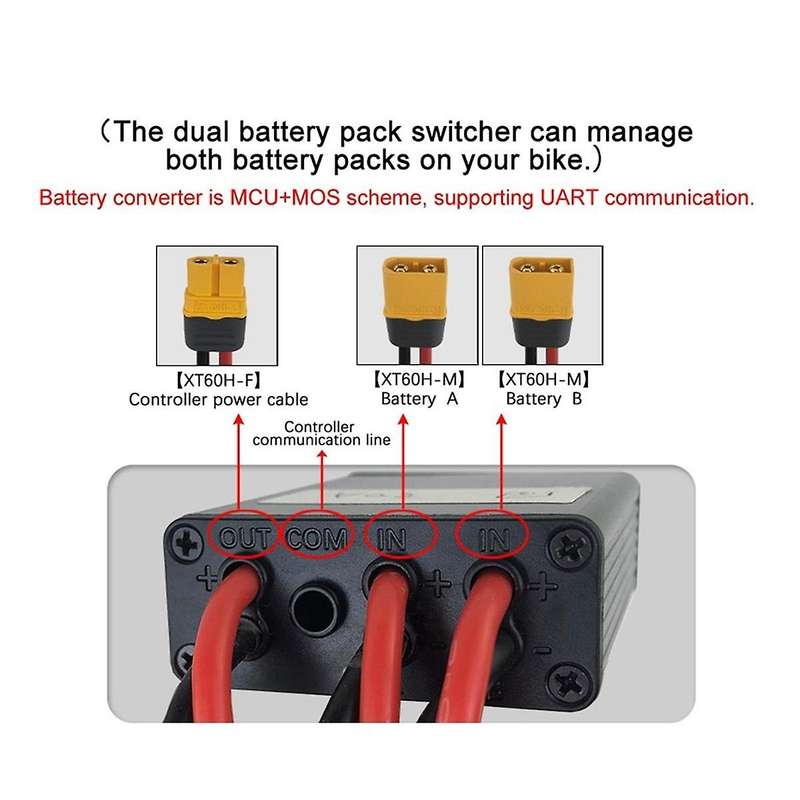 Dual Battery Controller Adjustable 2 Batteries Scooter Controller Riding Gear