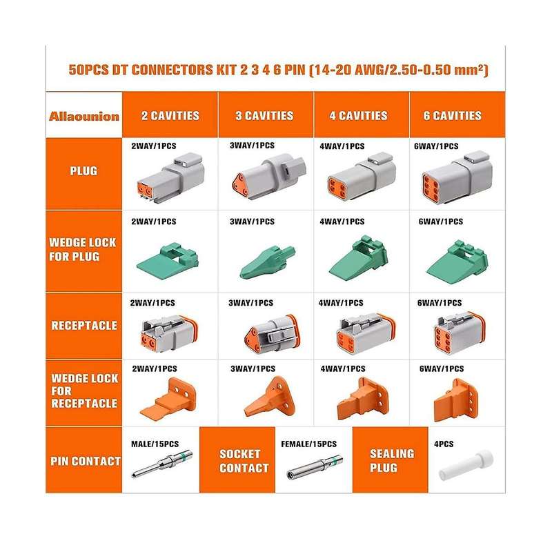 Dt Connector, 2 3 4 6 Pin Deutsch Connector Kit,waterproof Automotive Electrical with Stamped Conta