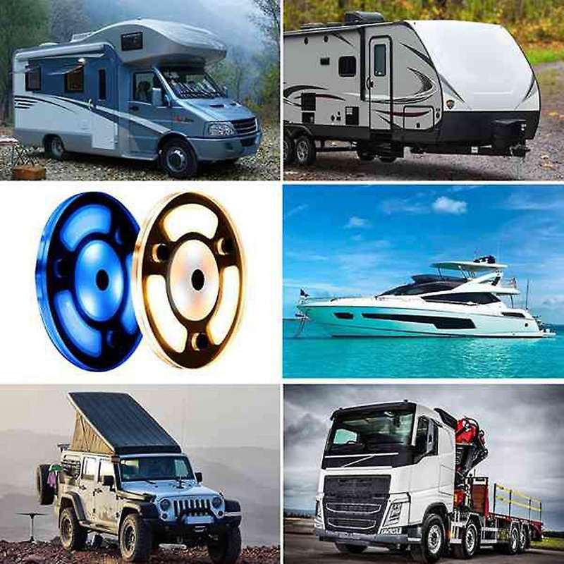 Dual Blue/White/Warm Touch-Dimmer LED Lamp 12-30V DC LED Circular Roof Ceiling Light Caravan RV Mari