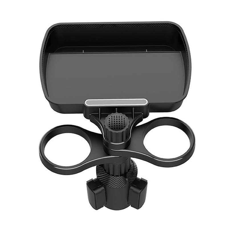 Dual Cup Holder Expander Adjustable for 360rotating Multifunctional Car Seat Cup Holder Snack Tray D