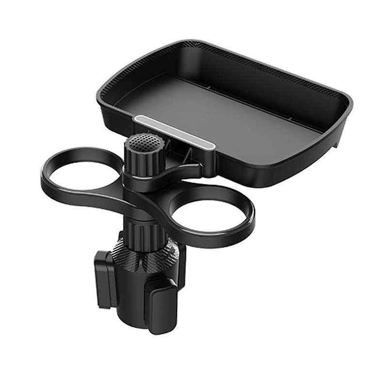 Dual Cup Holder Expander Adjustable for 360rotating Multifunctional Car Seat Cup Holder Snack Tray D