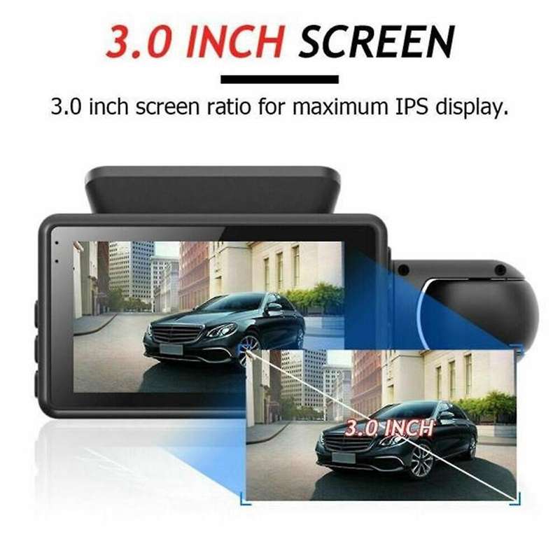 Dual Dash Cam Front and Inside 1440P+1080P Car Black Box Dash Camera 3 Inch IPS Camera Recorder Nigh