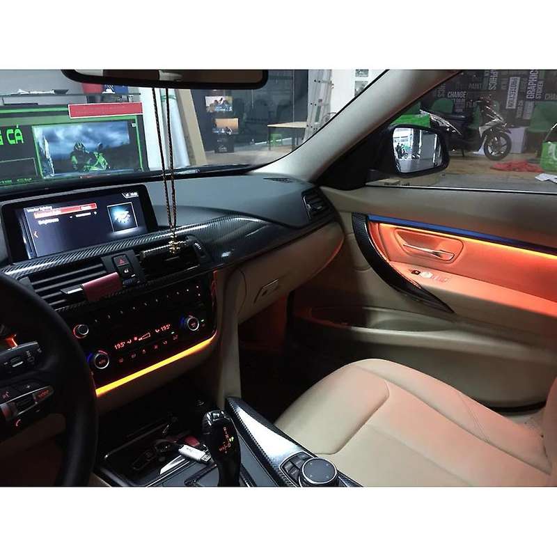 Dual Color LED Car Door Dash Panel Atmosphere Decor Light Strip for M3 Series F30 F35 3GT