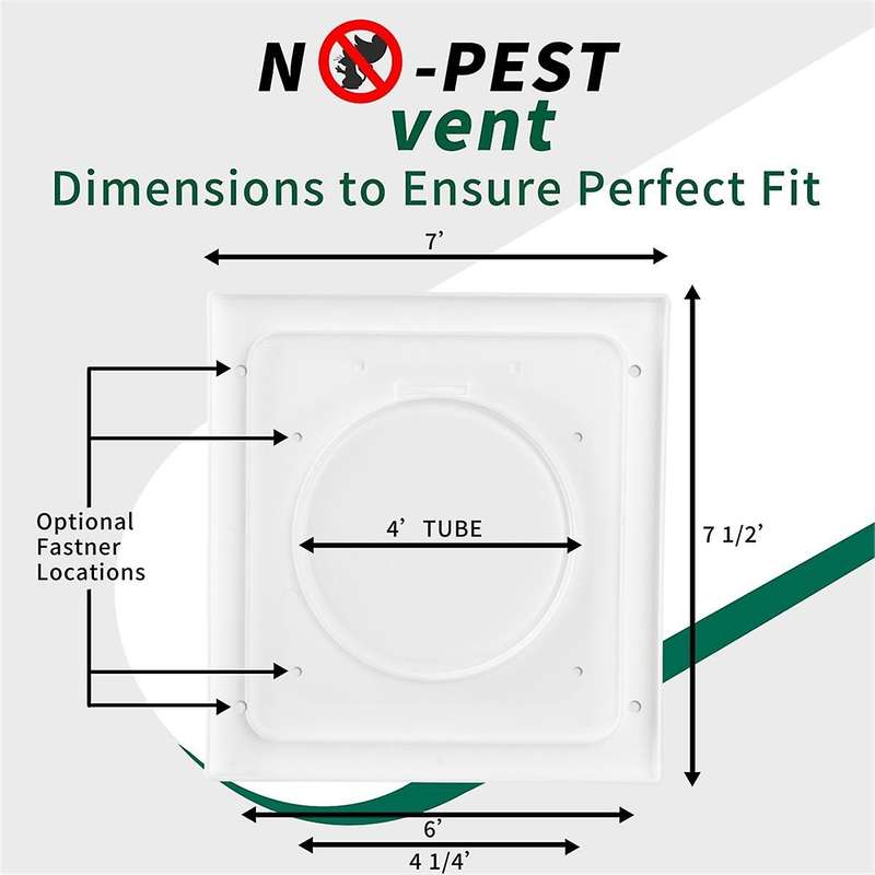 Dual Door Dryer Vent Cover Outdoor 4 Inch, Plastic in Any Outdoor Vent Cover, No Lint Collecting Scr