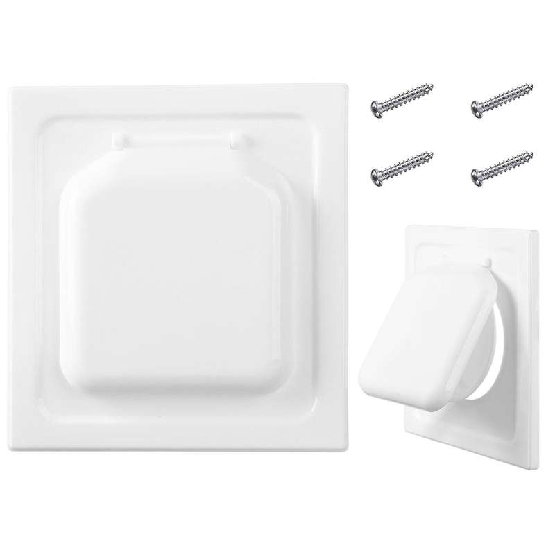 Dual Door Dryer Vent Cover Outdoor 4 Inch, Plastic in Any Outdoor Vent Cover, No Lint Collecting Scr