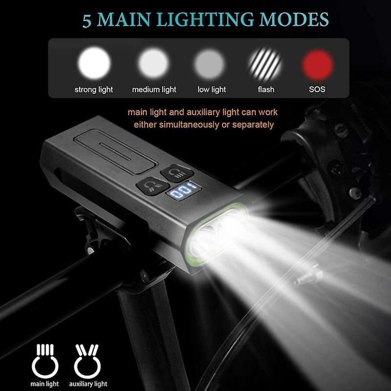Dual LED Bike Lights USB Rechargeable Bike Lights Bike Headlights for Road, Mountain, Commuter Bikes