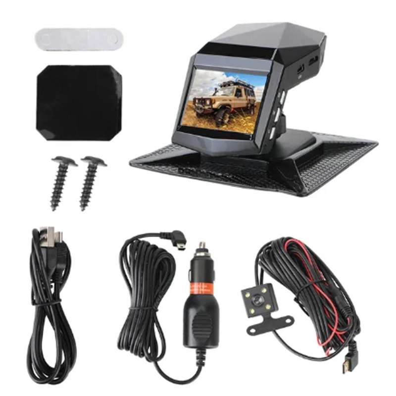 Dual Lens DVR Camera Car Dash Cam Video Recorder Rear View Monitor DashCam 2Inch Screen 1080P Wide