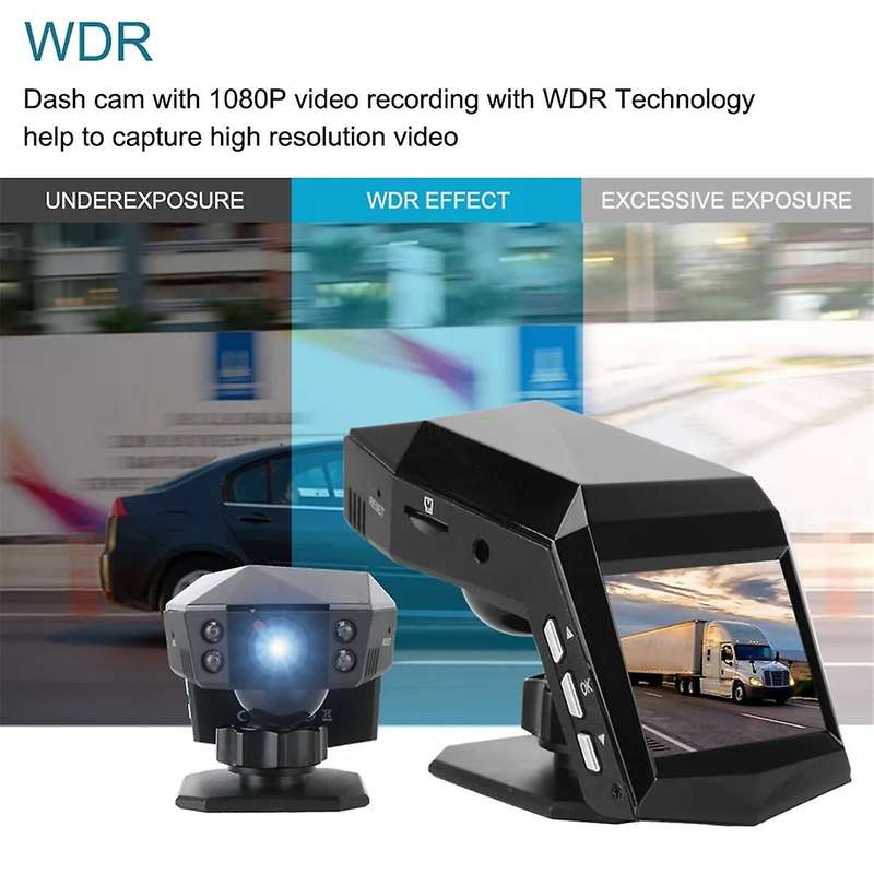 Dual Lens DVR Camera Car Dash Cam Video Recorder Rear View Monitor DashCam 2Inch Screen 1080P Wide