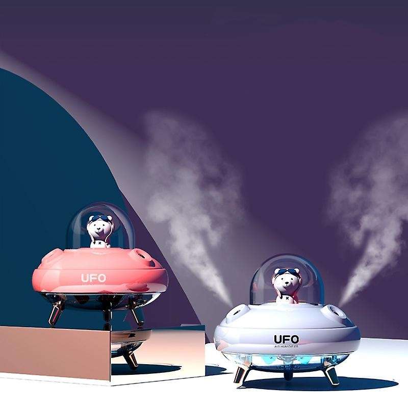 Dual Nozzles UFO Humidifier Desktop Air Humidifier Cute Planet Bear LED Light Ultrasonic Aroma Essen