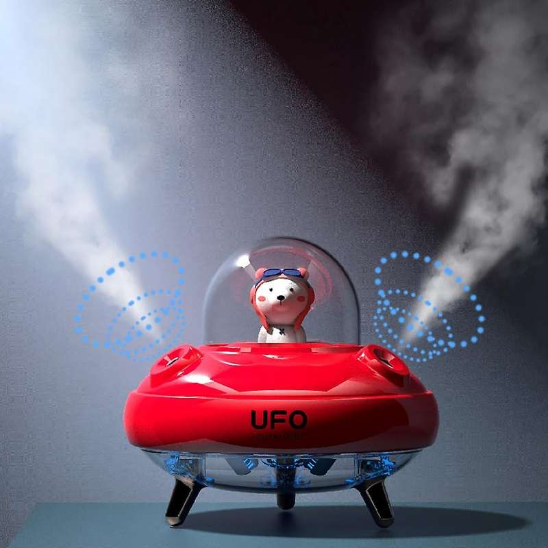 Dual Nozzles UFO Humidifier Desktop Air Humidifier Cute Planet Bear LED Light Ultrasonic Aroma Essen
