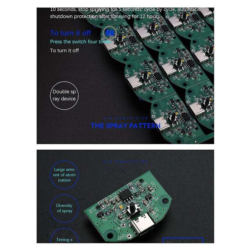 Dual Spray Atomization Module USB Humidifier Driving Circuit Board Atomization Experimental Equipmen