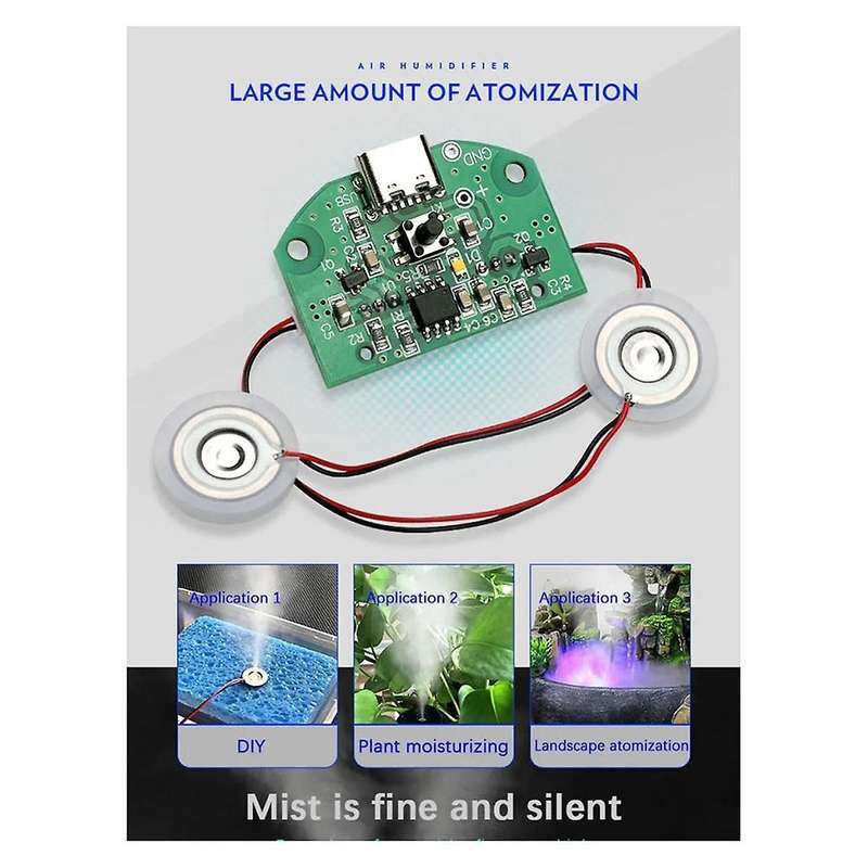 Dual Spray Atomization Module USB Humidifier Driving Circuit Board Atomization Experimental Equipmen