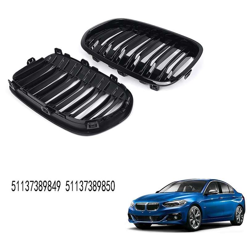 Dual Slats Front Kidney Grille Grill Replacement for 1 Series F52 Sedan 2016-2021 51137389849 511373