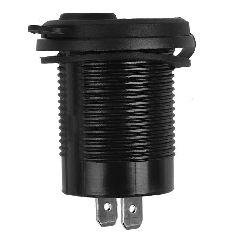 Dual USB Charger Socket Adapter with LED Voltmeter Waterproof Dustproof Cover for 12/24V Car Motorcy