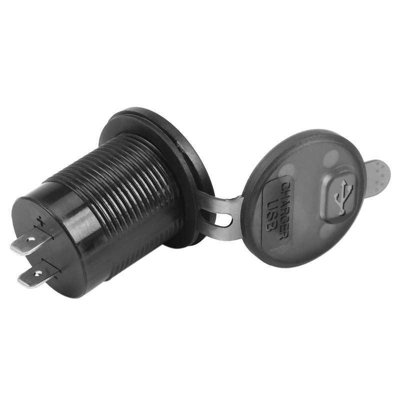 Dual USB Charger Socket Adapter with LED Voltmeter Waterproof Dustproof Cover for 12/24V Car Motorcy