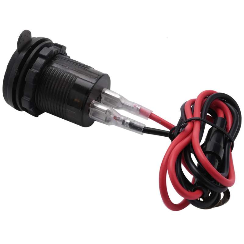 Dual USB Charger Socket Adapter with LED Voltmeter Waterproof Dustproof Cover for 12/24V Car Motorcy
