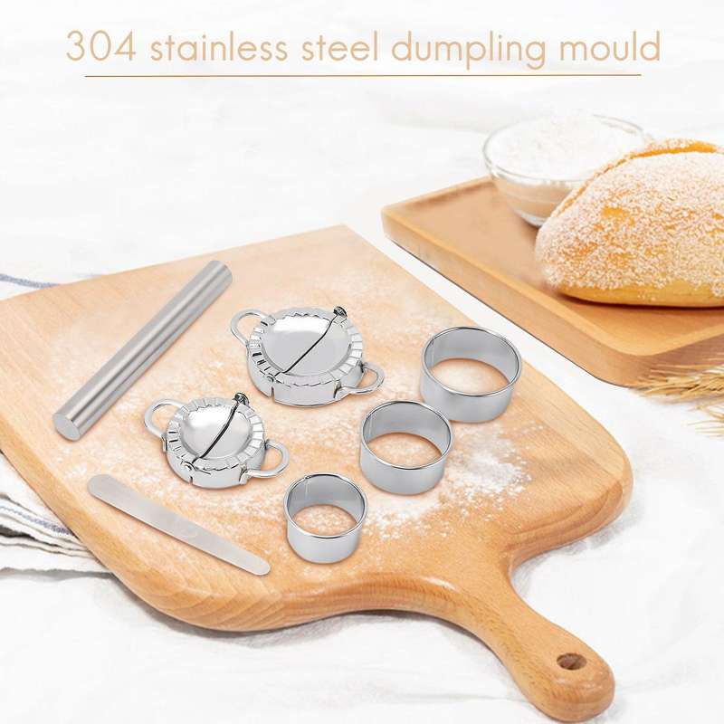 Dumplings Maker,7 Pack Stainless Steel Easy Pie Ravioli Empanadas Press Mold,pierogi Cutter Wrapper