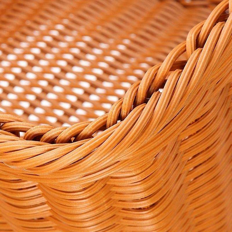 Durable Artificial Rattan Handmade Portable Picnic Basket Rattan Woven Supermarket Shopping Basket