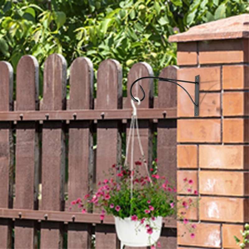 Durable Metal Plant Hangers 10.4in Hanging Bracket for Outdoor Use - Perfect for Plants, Lanterns &