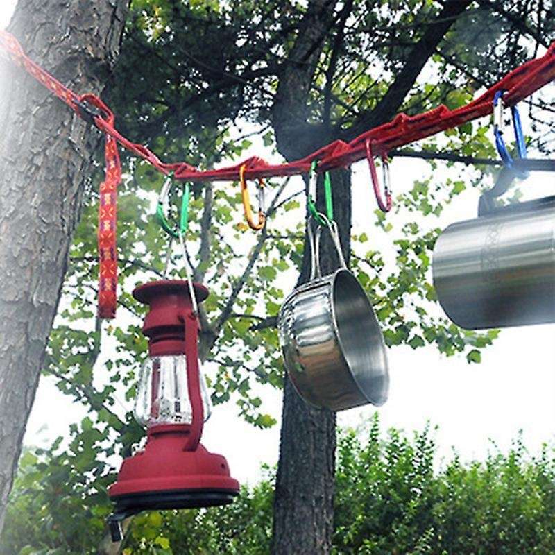 Durable Nylon Outdoor Camping Colorful Long Lanyard Clothesline Tent Decoration Light Lanyard Travel