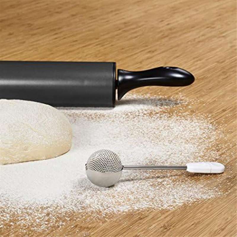 Dusting Wand for Sugar, Flour and Spices, Stainless Steel,Filter Ball,Tea Leakage Net