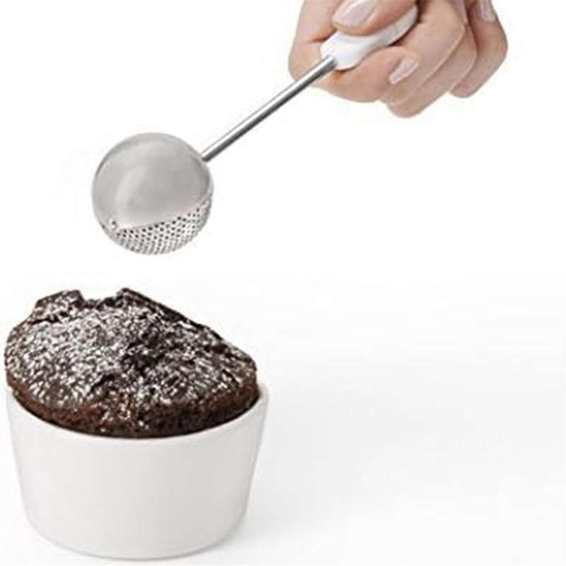 Dusting Wand for Sugar, Flour and Spices, Stainless Steel,Filter Ball,Tea Leakage Net