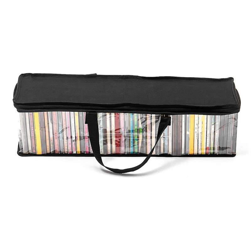 Dvd Storage Bags Cd Disc Comic Book File Toy Clothes Handle Organizer Big Clear Tote Case Home Cabi