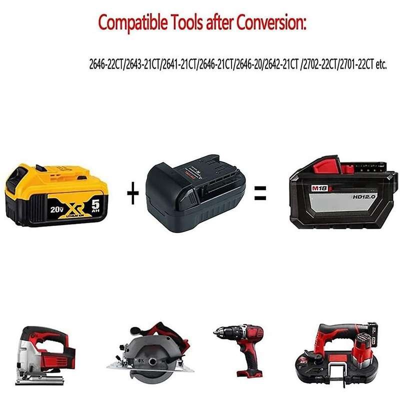 DW18ML Battery Adapter Converts for 18V Battery,Convert for 20V Battery to Milwaukeee 18V Tool Use