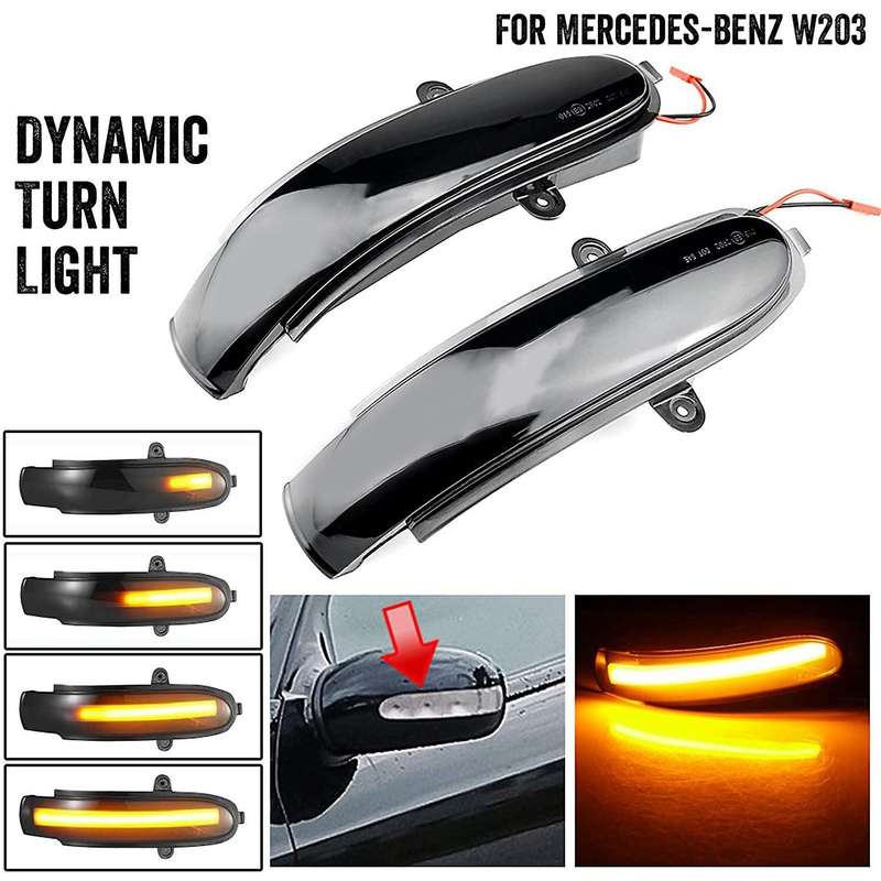 Dynamic LED Rearview Side Mirror Blinker Indicator Light Turn Signal Lamp for C W203 -Modell CL203,S