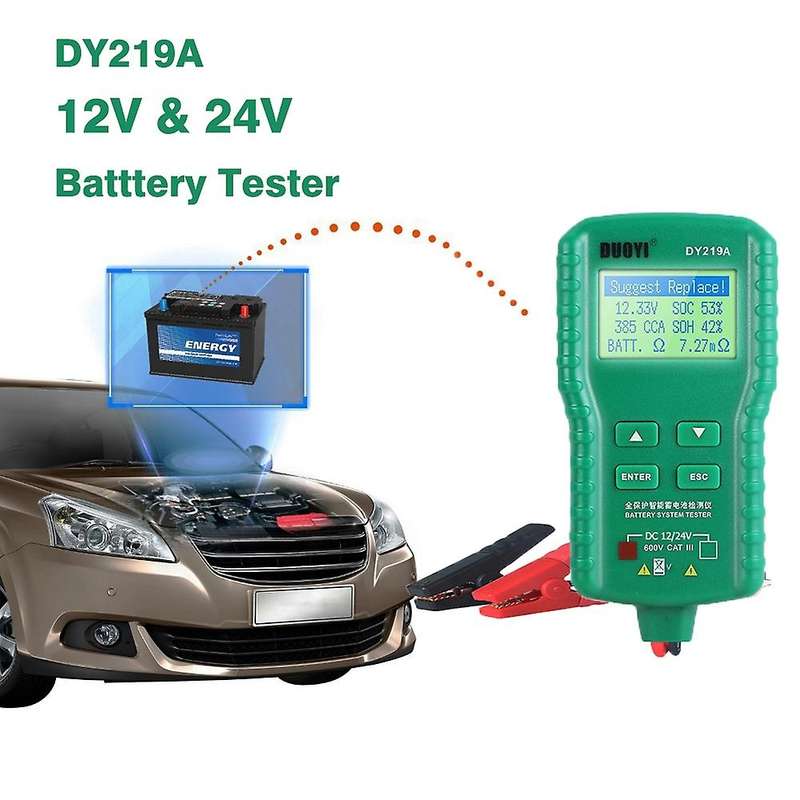 DY219A Car Battery Tester 12V/24V 100-1700CCA Digital Auto Battery Analyzer Tools for Voltage Load C