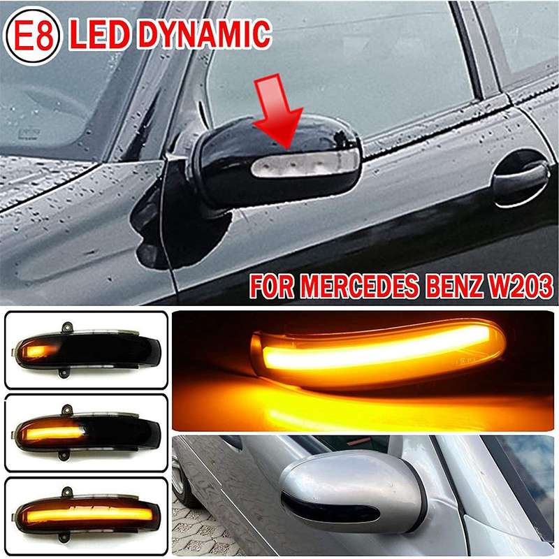 Dynamic Led Rearview Side Mirror Blinker Indicator Light Turn Signal Lamp for C W203 T-modell Cl203