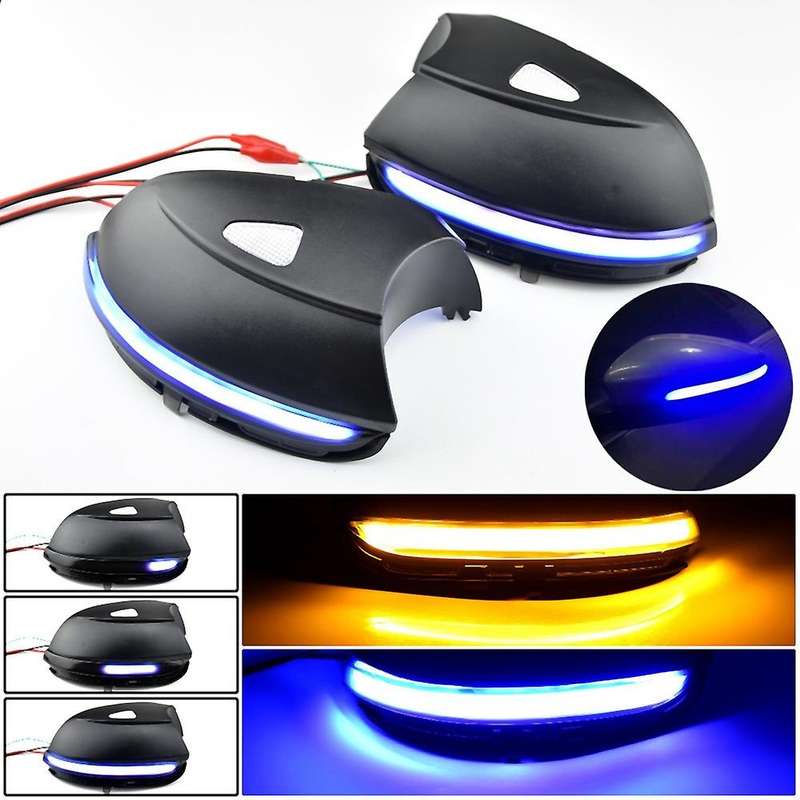 Dynamic Side Mirror Blinker Turn Signal Light Compatible for B7 CC A5 Blue Black