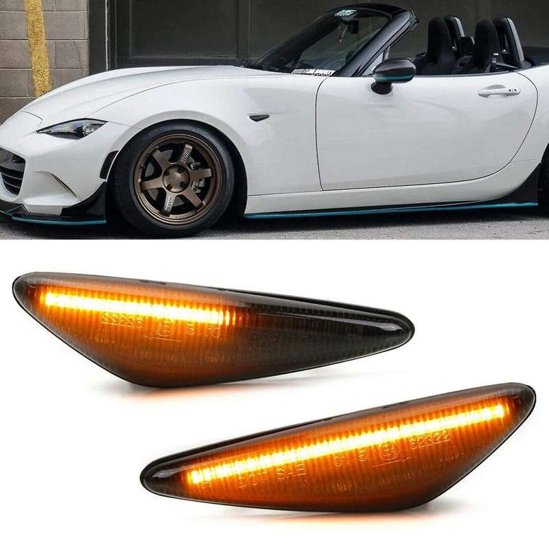 Dynamic Side Markers LED Indicator Turn Signal Lamp for 6 Atenza 08-12 5 Premacy CW 10-13 Mx-5 RX-8