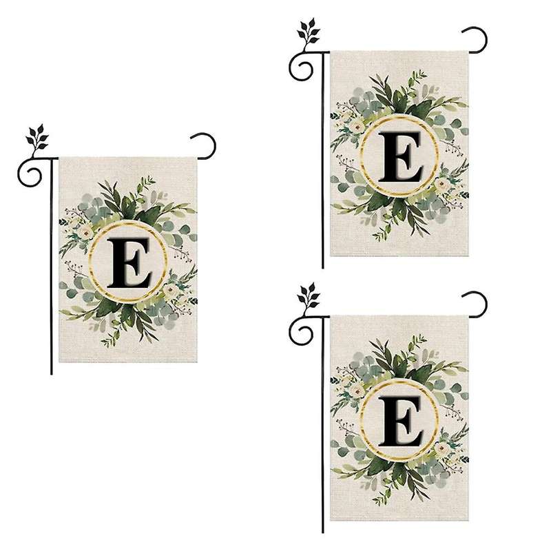 E Linen Garden Flag Double Layer Double Sided Letters Holiday Outdoor Flag Yard Decoration Flag