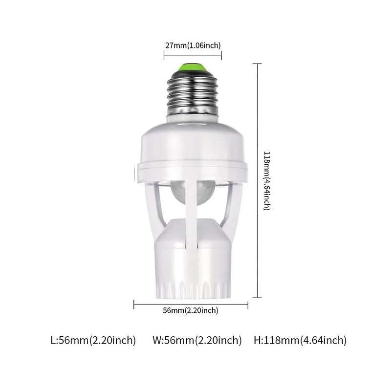 E27 Lamp Holder Adapter with PIR Motion Sensor AC100-240V LED Light Bulb Socket Converter Human Pres