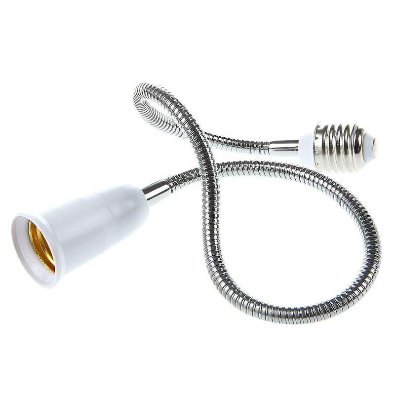 E27 to E27 Light Lamp Bulb Flexible Extension Adaptor Converter (white,60cm)