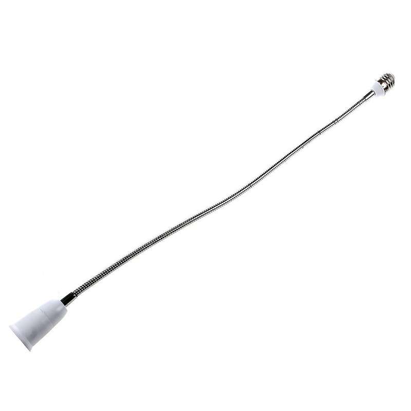 E27 to E27 Light Lamp Bulb Flexible Extension Adaptor Converter (white,60cm)