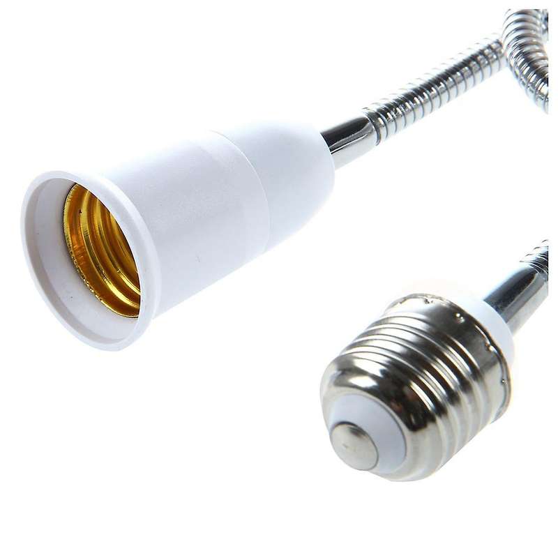E27 to E27 Light Lamp Bulb Flexible Extension Adaptor Converter (white,60cm)