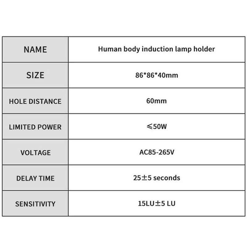 E27 LED Bulb Light Holder PIR Human Body Infrared Sensor Lamp Holder 220V with Regulate Switch Motio