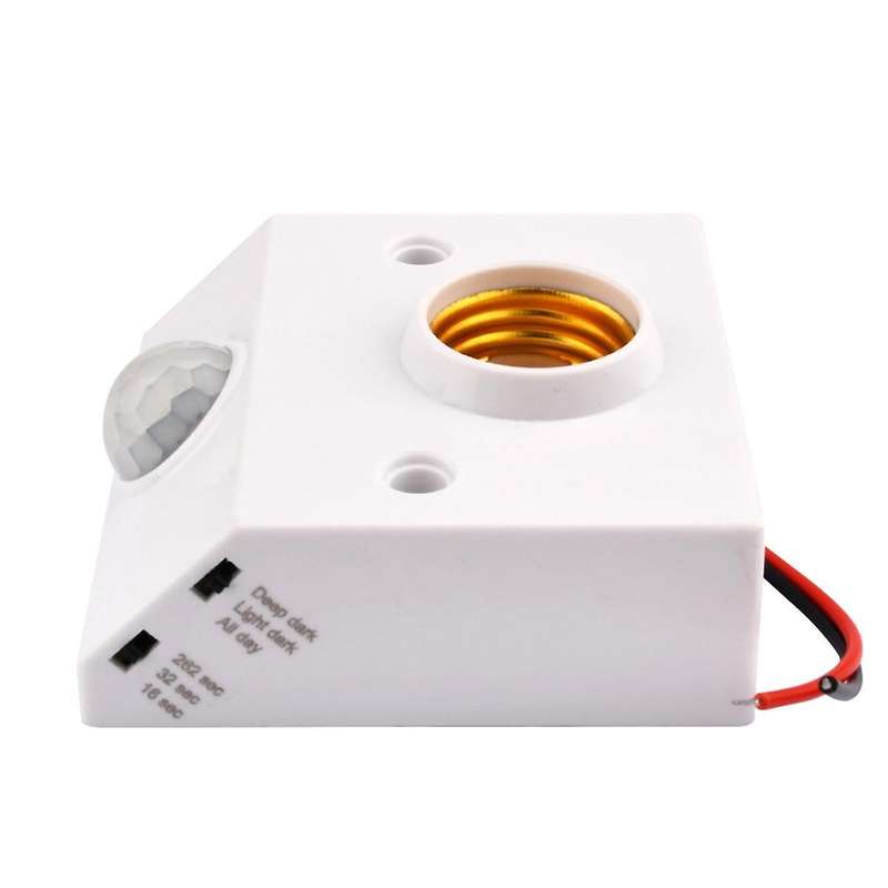 E27 LED Bulb Light Holder PIR Human Body Infrared Sensor Lamp Holder 220V with Regulate Switch Motio