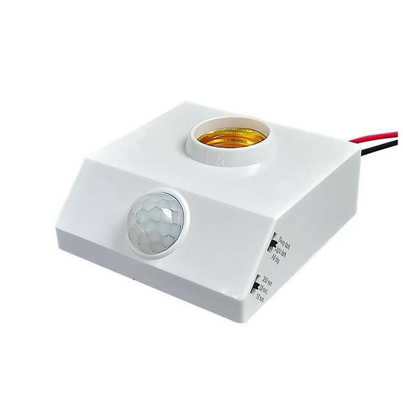 E27 LED Bulb Light Holder PIR Human Body Infrared Sensor Lamp Holder 220V with Regulate Switch Motio